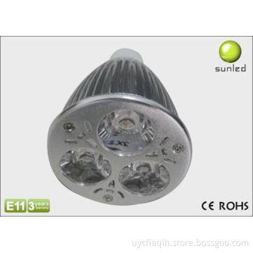 3 x 2W DC 12V GU10, MR16, E11 RGB or White Led Spot Lamps,